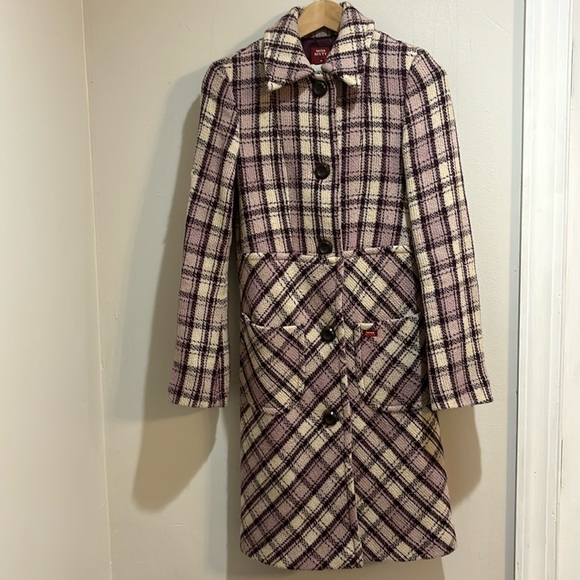 Miss Sixty Jackets & Blazers - Miss Sixty Italian purple wool blend trench coat S